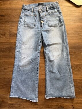 7 For All Mankind Light Blue Wide Leg Jeans